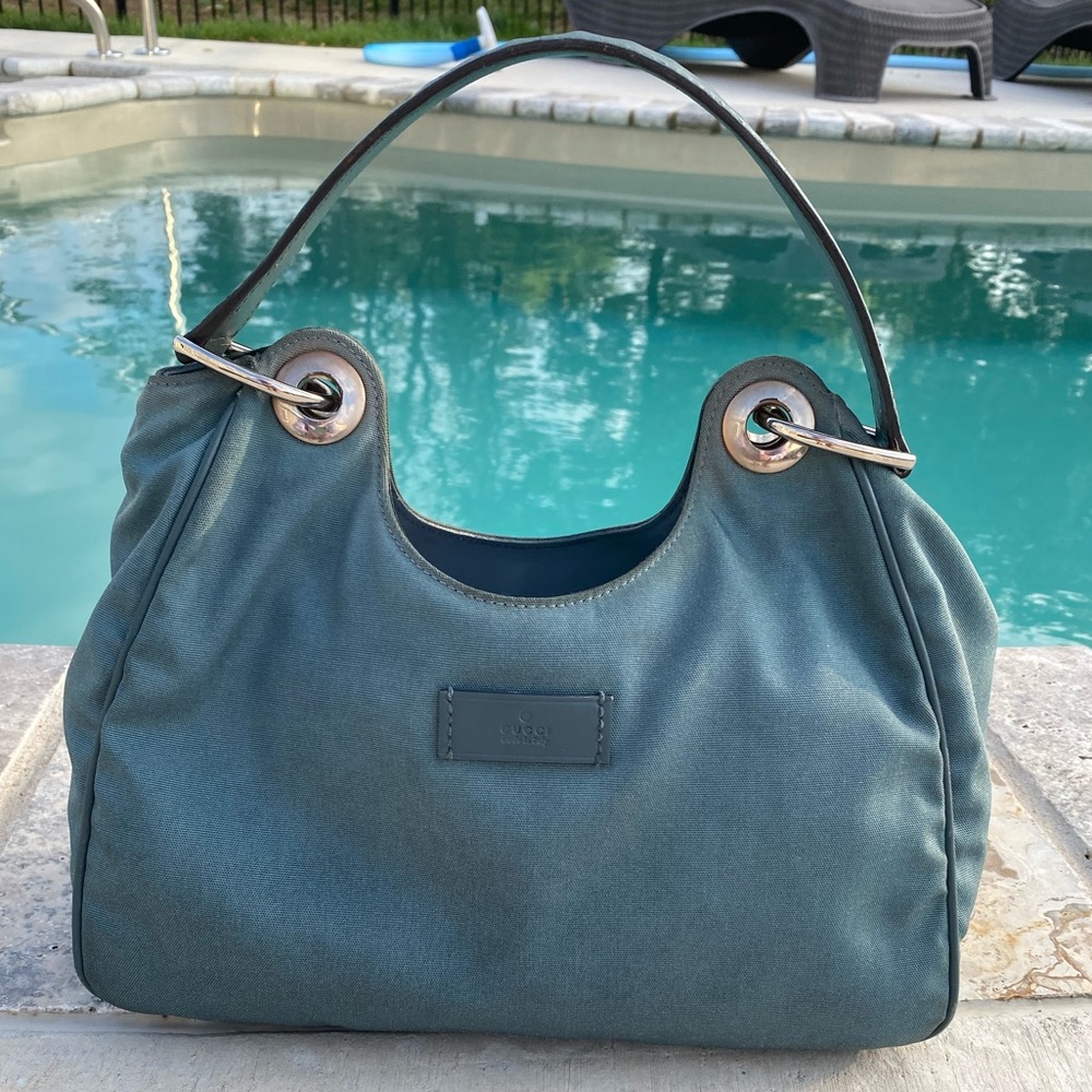 Gucci Shoulder Bag Canvas And Leather